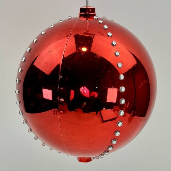 Large Red LED Christmas Ornament Ball 6" Hanging Motion Lights Battery Timer - Picture 3 of 12